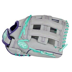 Rawlings Fastpitch Series Youth 12" Softball Glove Gray/Mint, Right WFP12GM-Reg